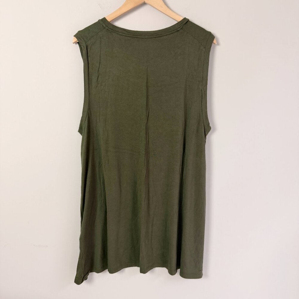 2/$30 Daily Ritual Olive Green Sleeveless Tunic XXL - Picture 3 of 4